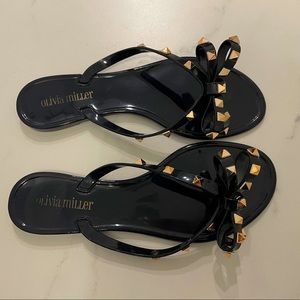 Olivia Miller black studded sandals
